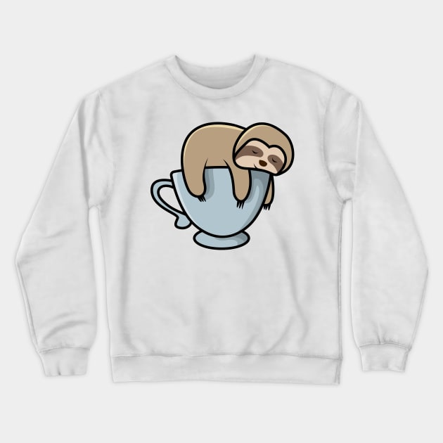 Cute Baby Sloth Sleeping On Teacup Crewneck Sweatshirt by JonesCreations